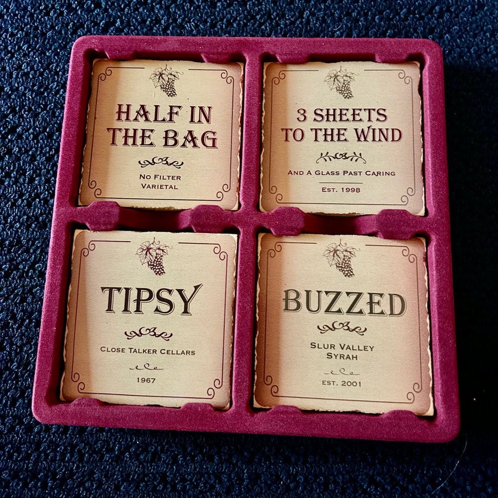 Stone Wine🍷Themed Coaster Set